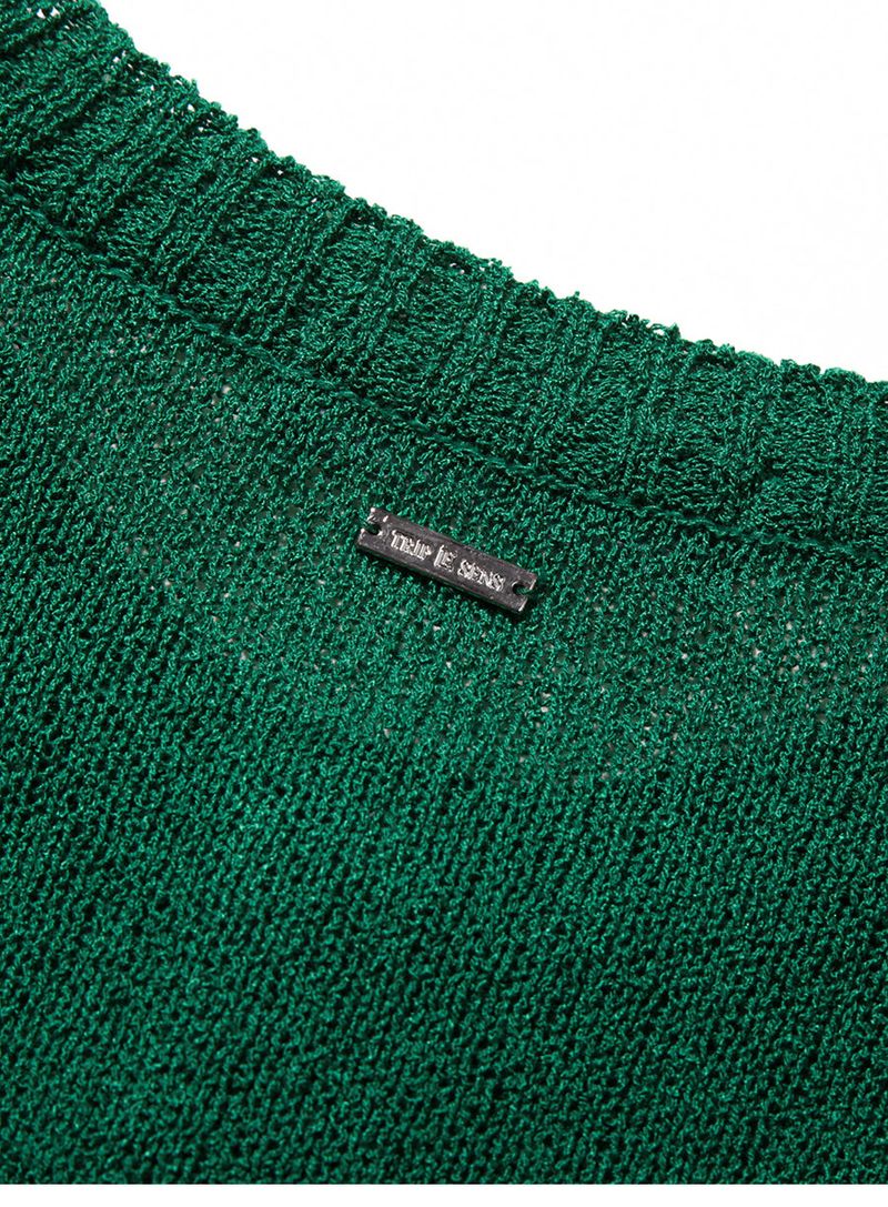 Cloud Summer Henley Neck Knit_Green