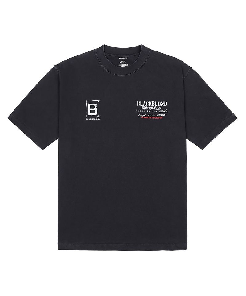 BBD ビンテージクラッシュピグメントTシャツ (ビンテージブラック)