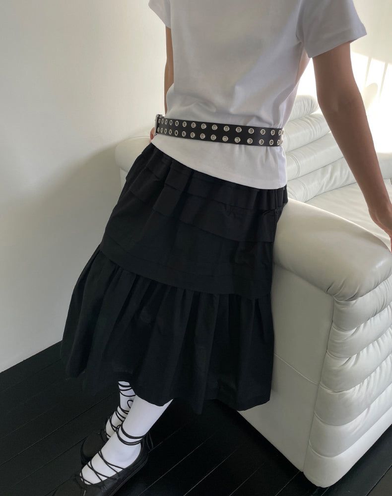 double eyelet leather belt