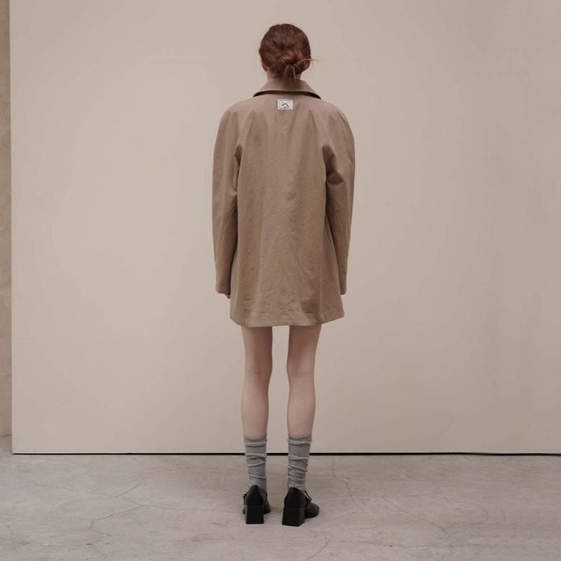 Beige Trench Half Coat