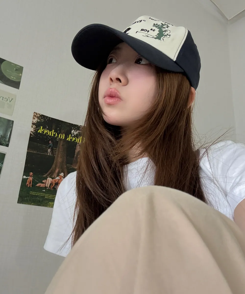 Eyes On You Ball Cap - Ivory / Dark Navy