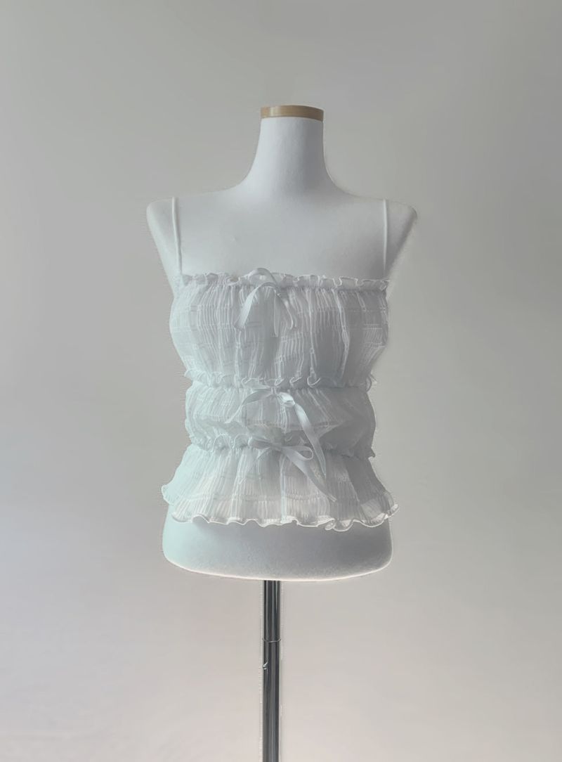 Bonir Shirring Lace Top (white)