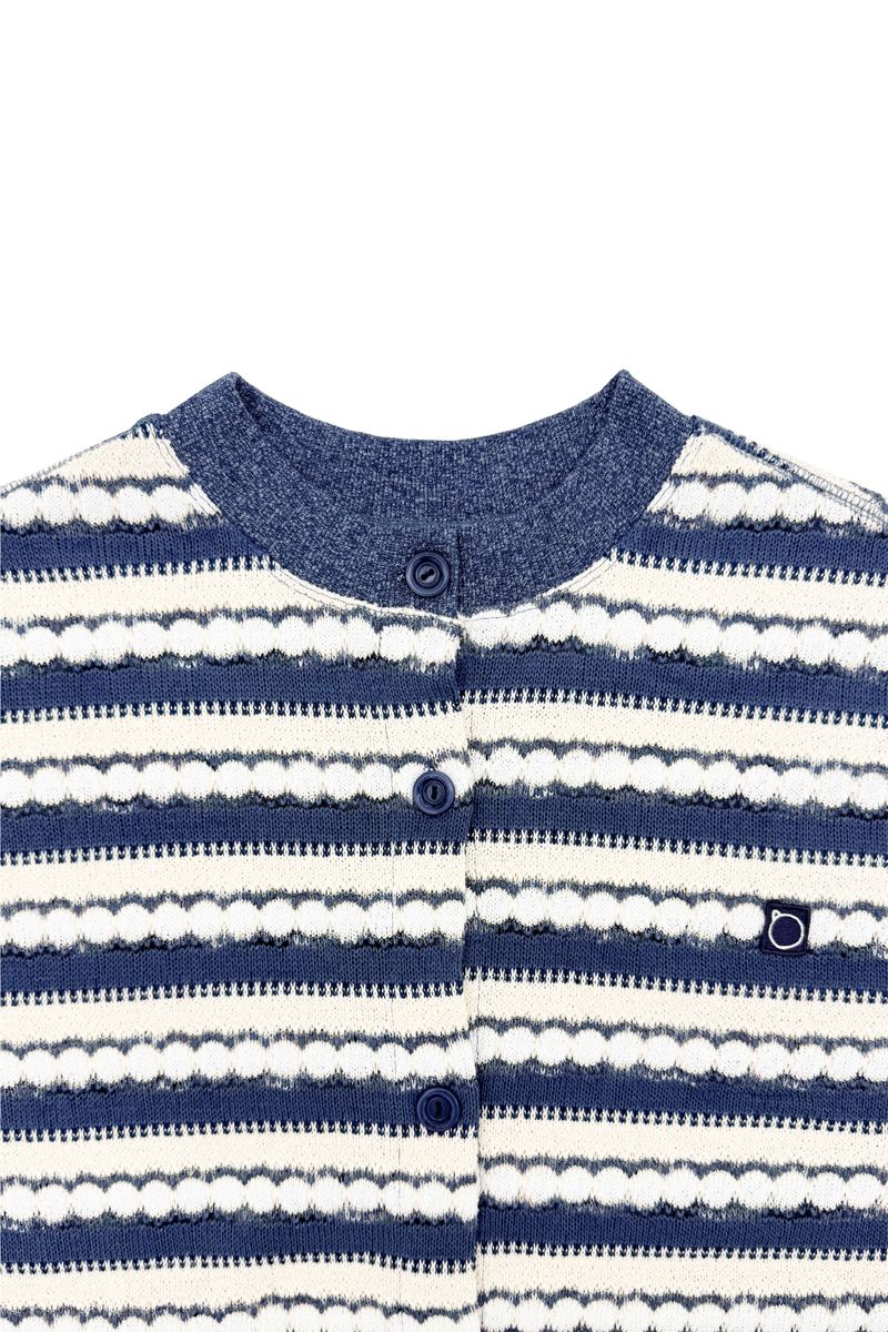 Alarm Loop Stripe Knit Cardigan - Blue