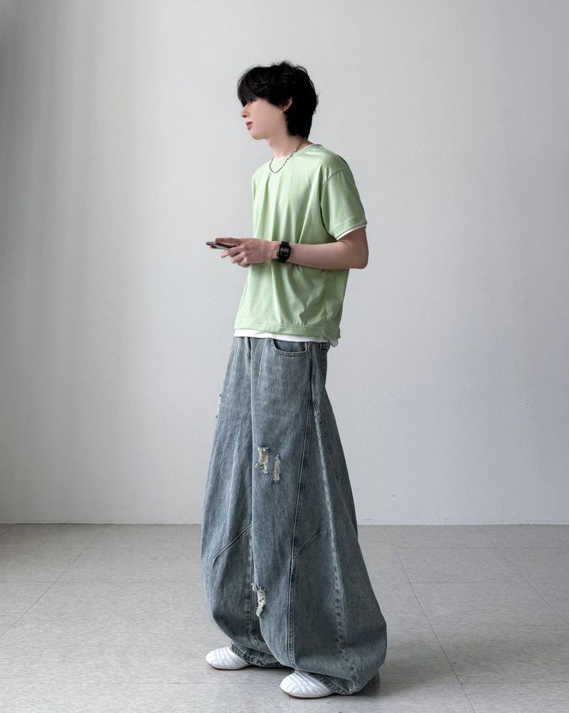 Raito Curved Balloon Denim