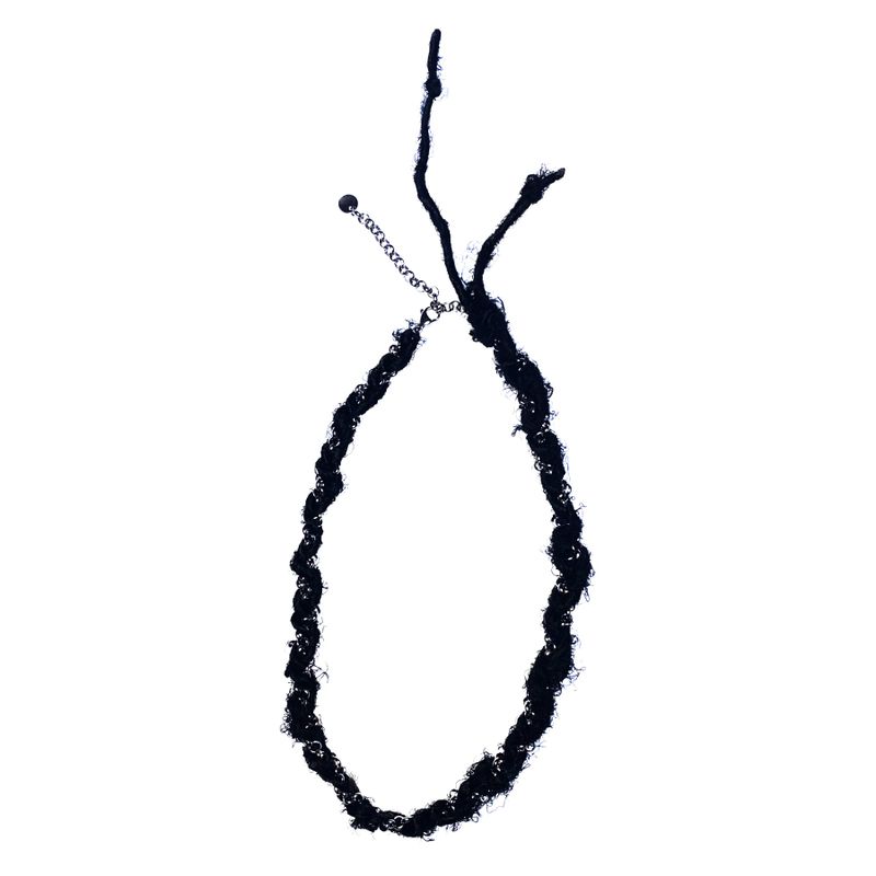 silkyarn chain necklace (black)