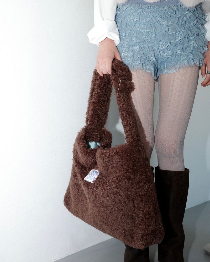 Teddy fluffy big bag _ dark brown