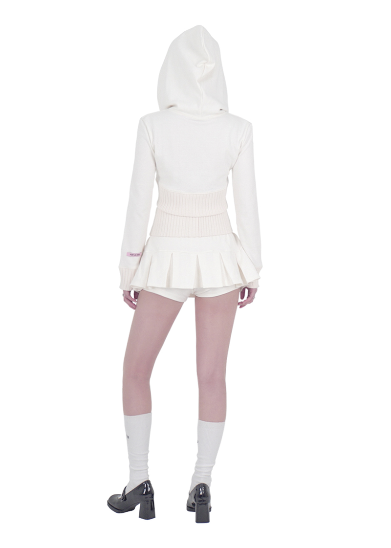 FOR RING PLEATS MINI SKIRT (WHITE)