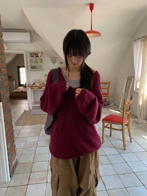 BAON（バオン）の「Jennin Over Layered Shirring Knit（Tops）」