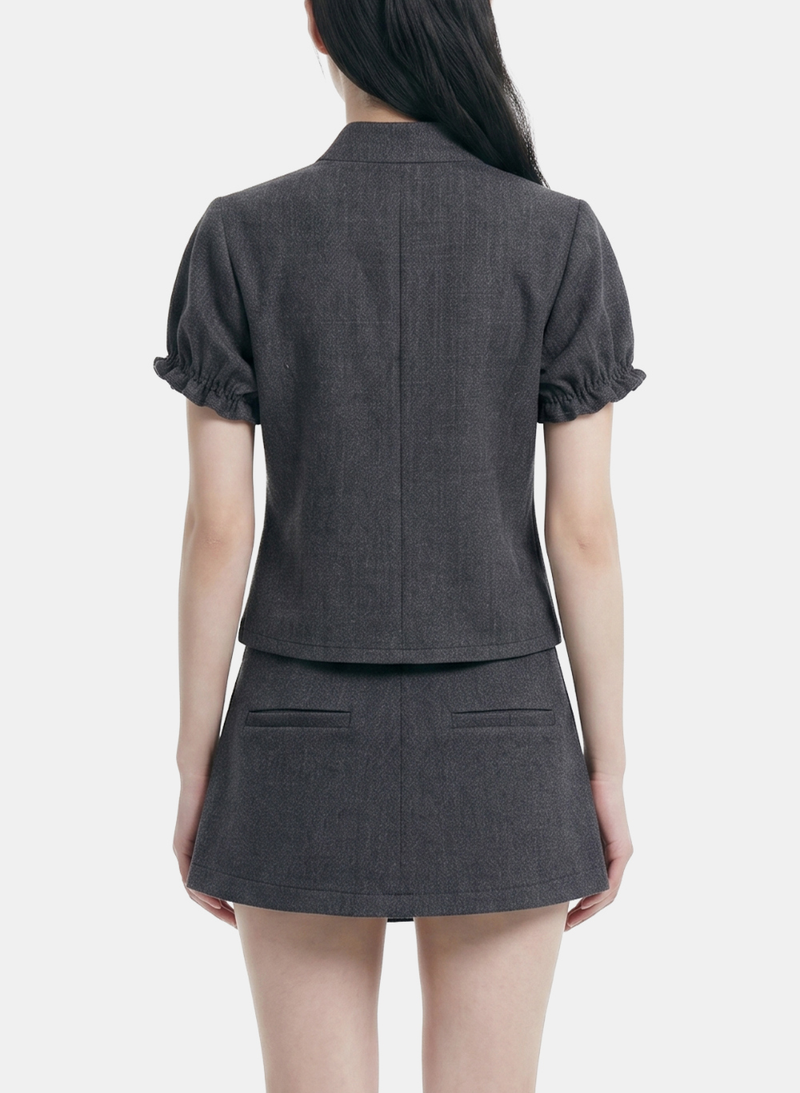 Cell Button Jacket and Skirt Set