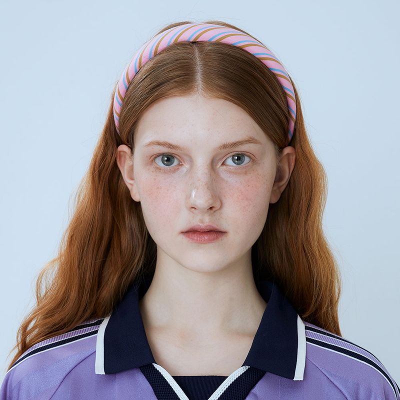 STRIPE HAIR BAND (PINK)