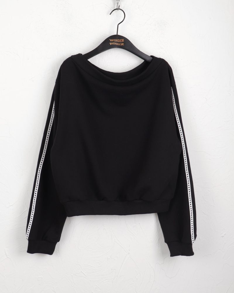 Romer lace point off-shoulder sweatshirt