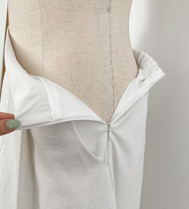Even Banding Flare Long Skirt