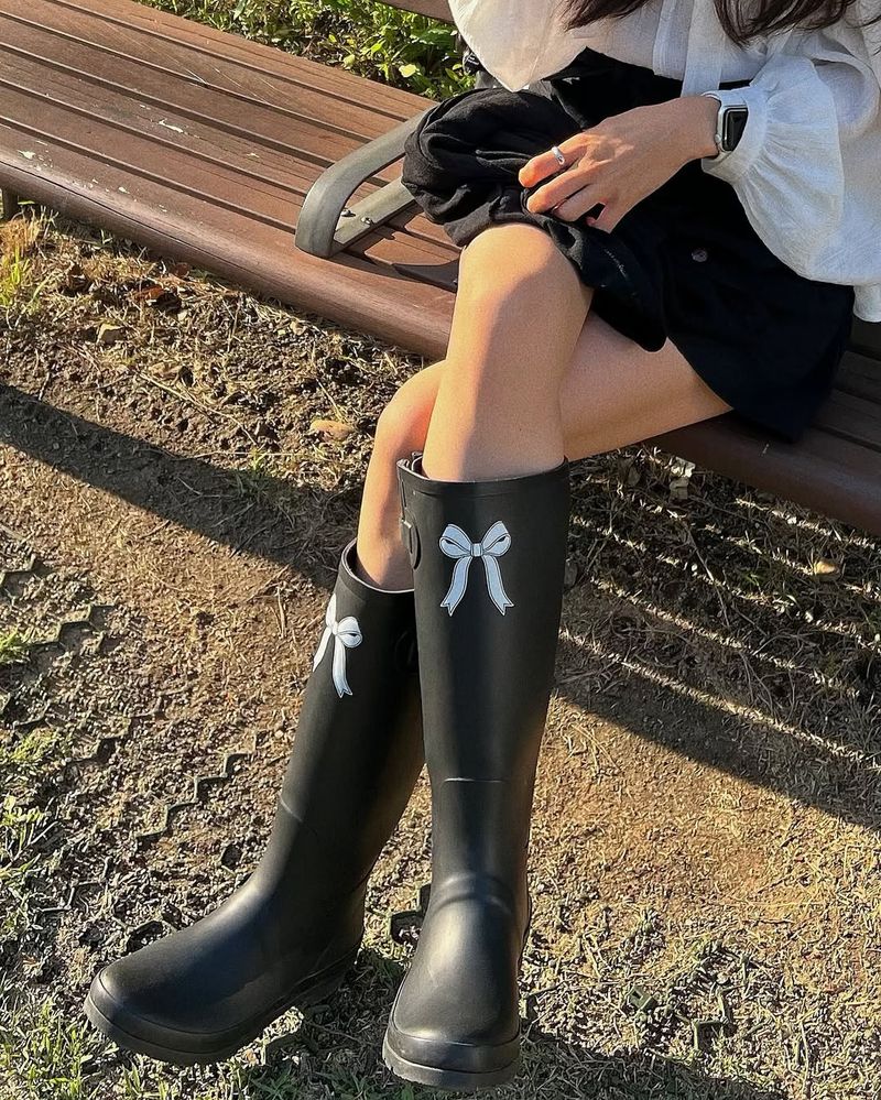 Ribbon Rainboots - Black