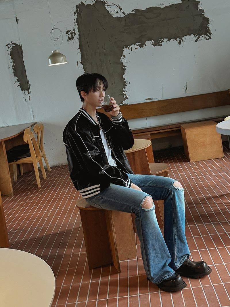 ASCLO Knee Des Bootcut Denim Pants