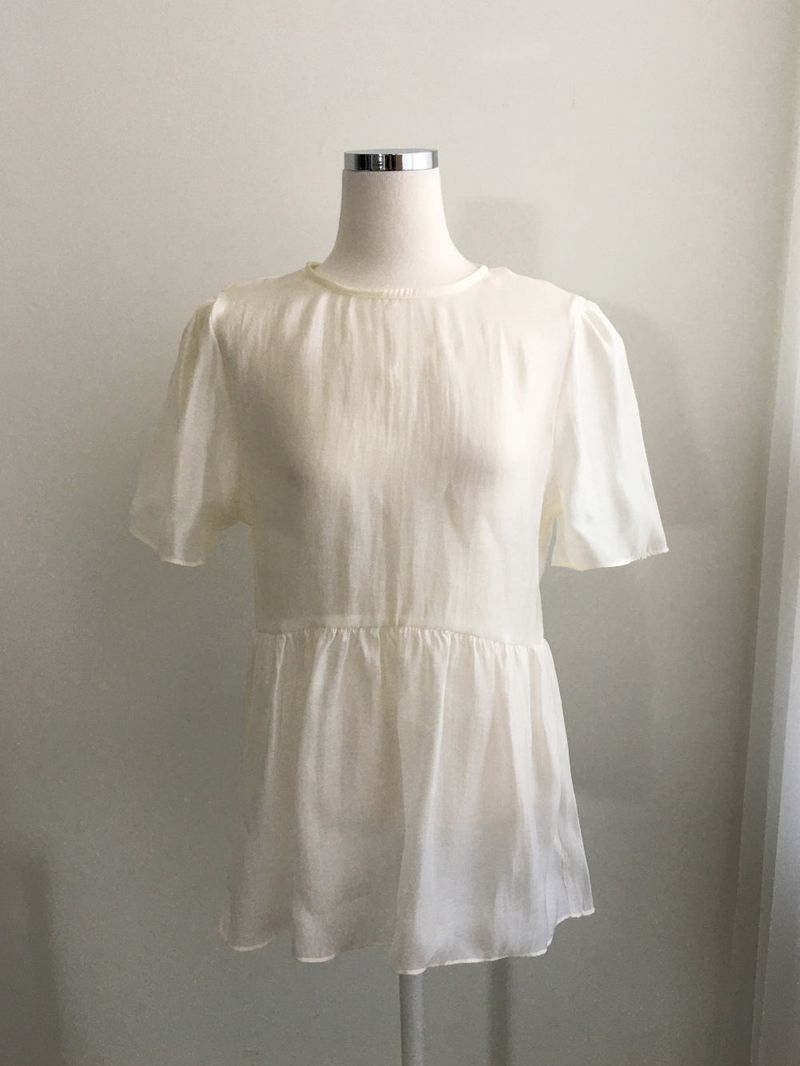 Sheer back ribbon blouse