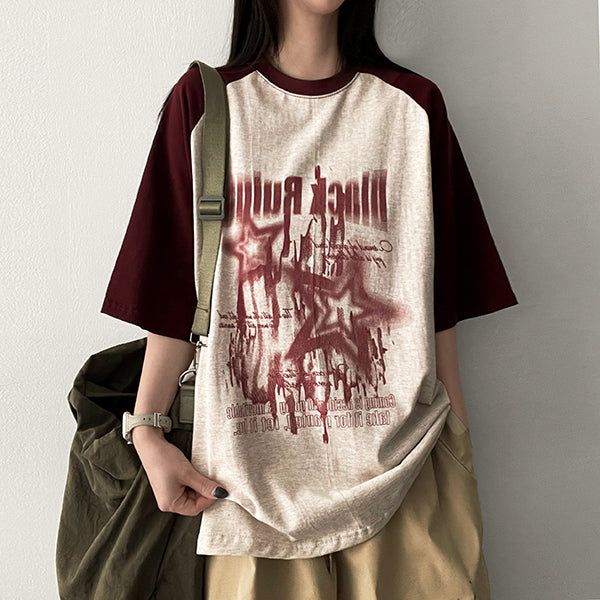 hijjoo（ハイチュー）の「O-ring Color Raglan Short Sleeve T-shirt（Tops）」