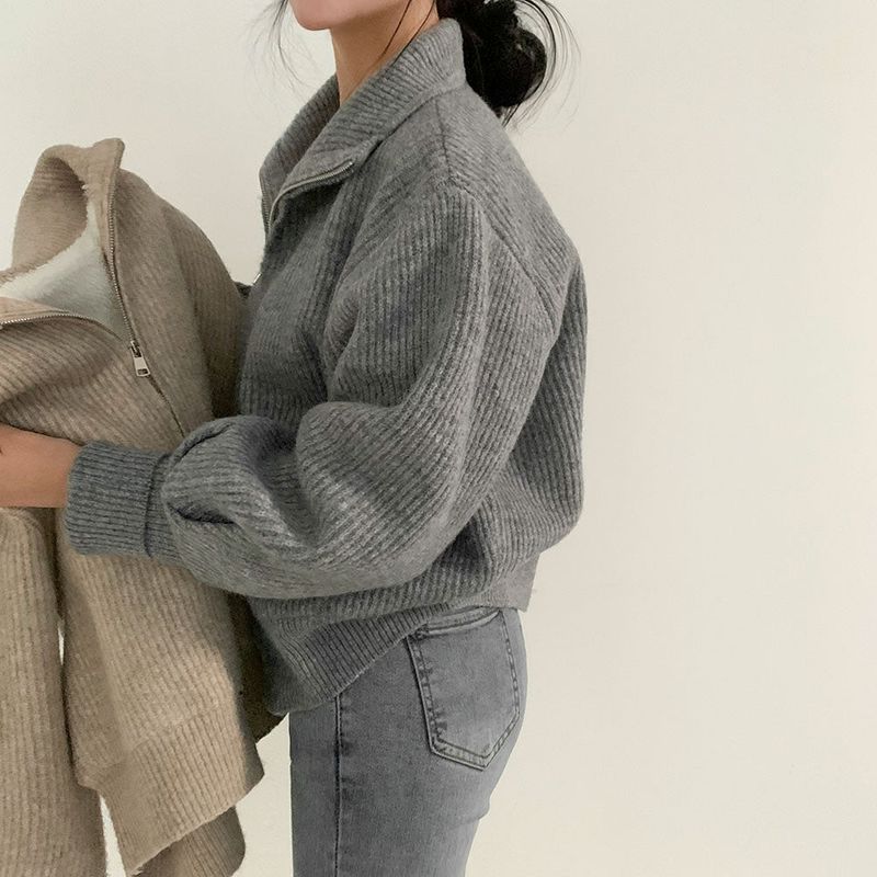 High Neck Two-Way Zip Jacket