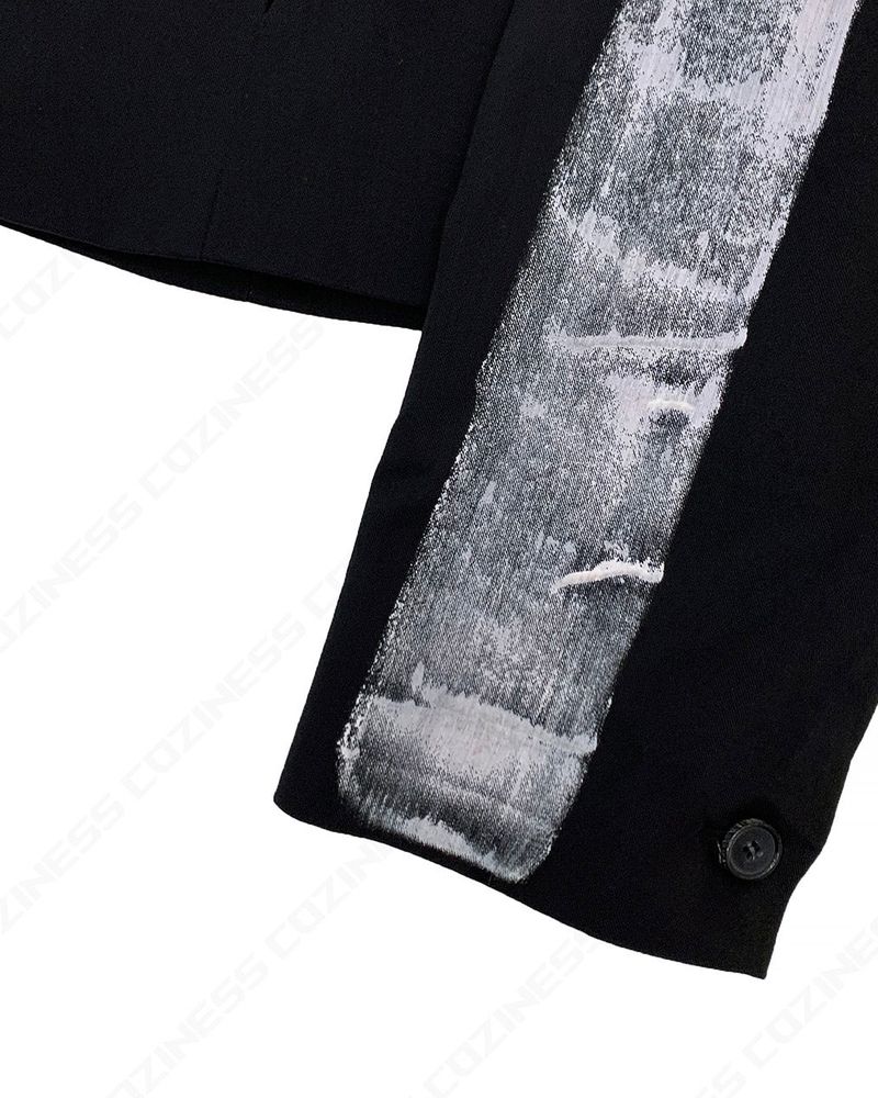 MO Raon Painting One Button Cropped Jacket (Set - Up)