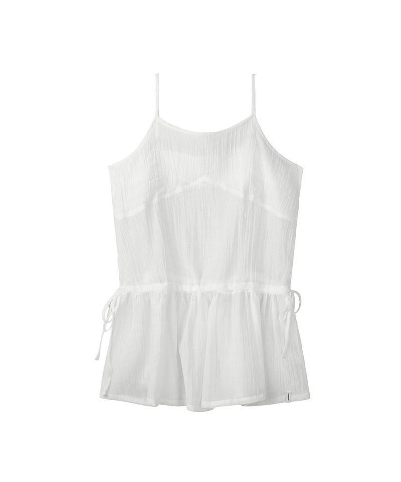 WRINKLE STRING SLEEVELESS ONE-PIECE (WHITE)