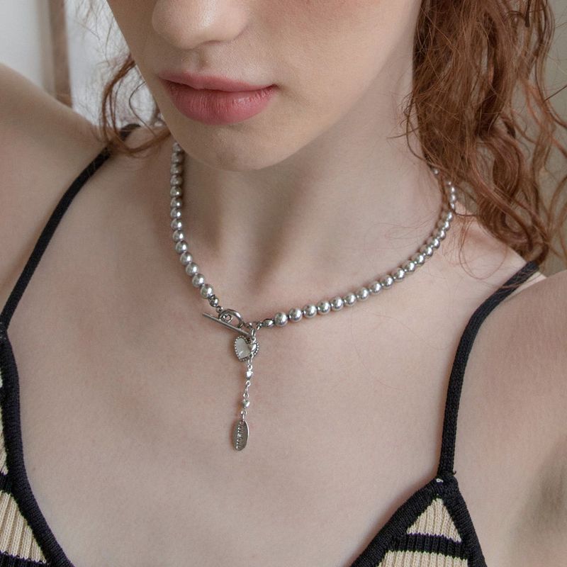 MerryMotive(メリーモチーブ)の「Heart point silver pearl necklace(Accessories)」