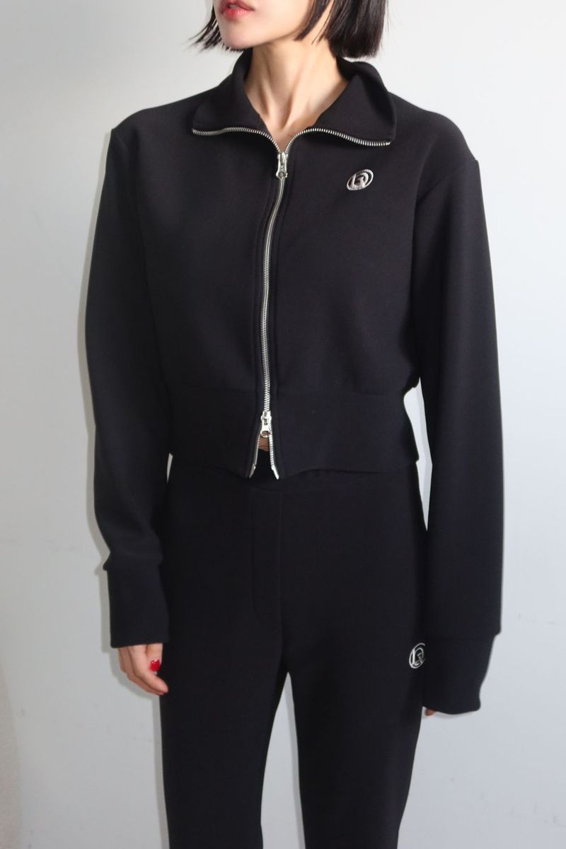 TWO-WAY FLEECE ZIP-UP_BLACK