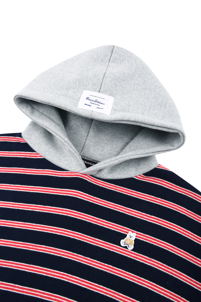 Stripe layered overfit hoodie
