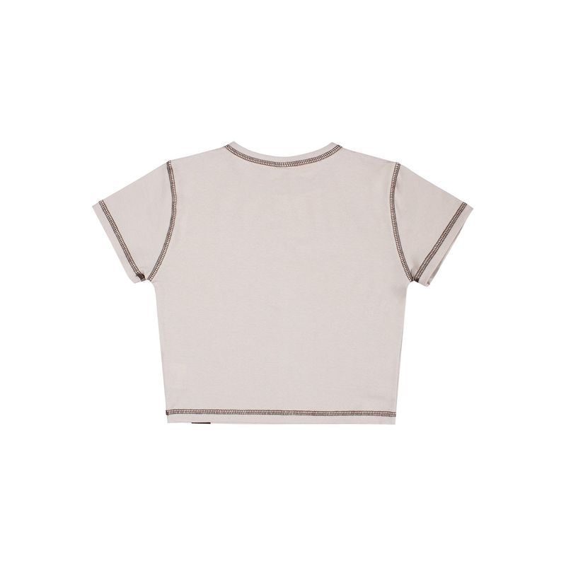 CONTRAST CROP TOP Beige