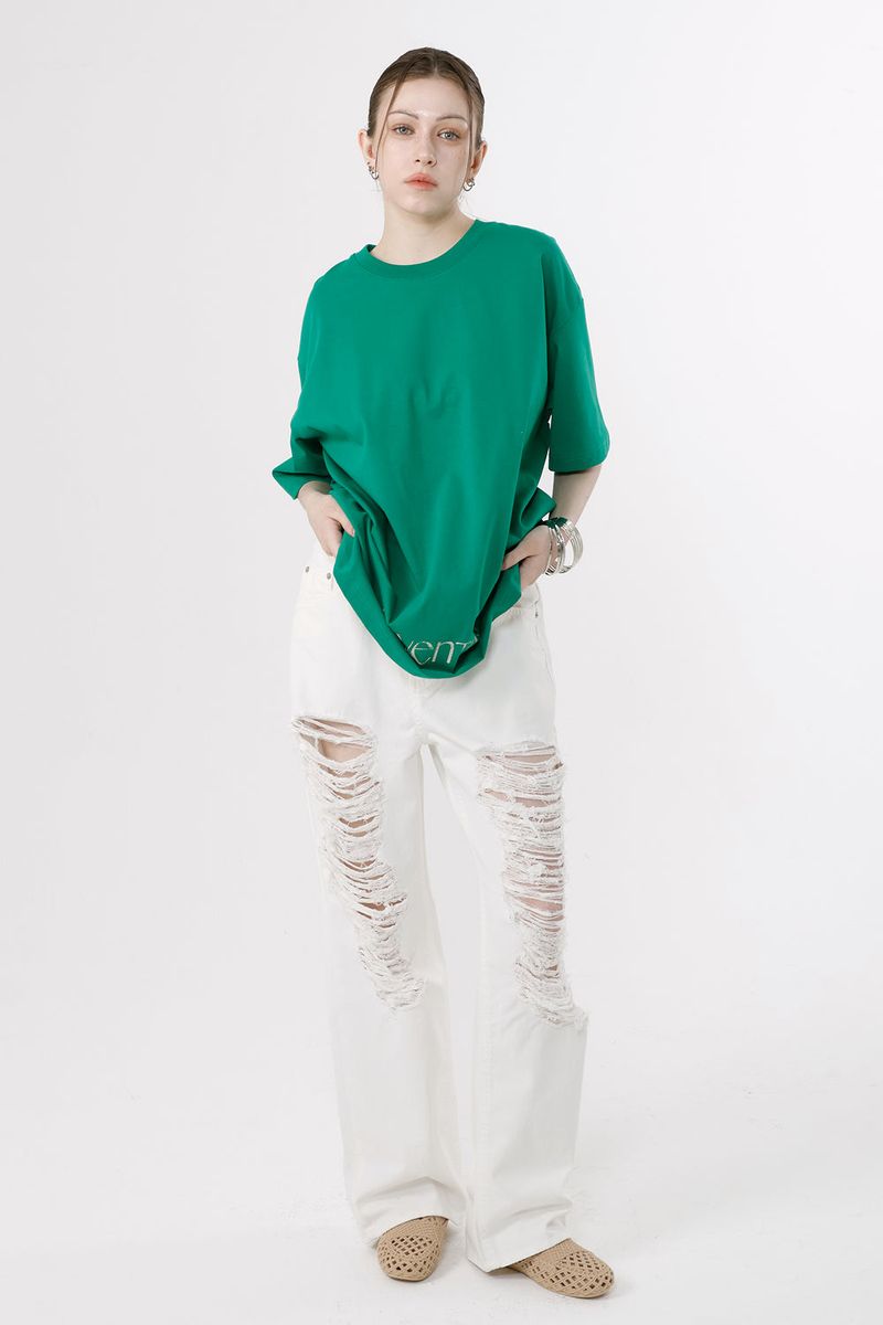 DAMAGED JEANS_WHITE