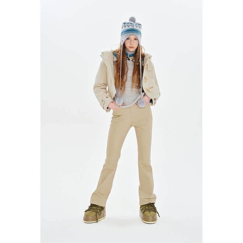 CHERRY HOODIE HALF DUFFLE COAT [IVORY]