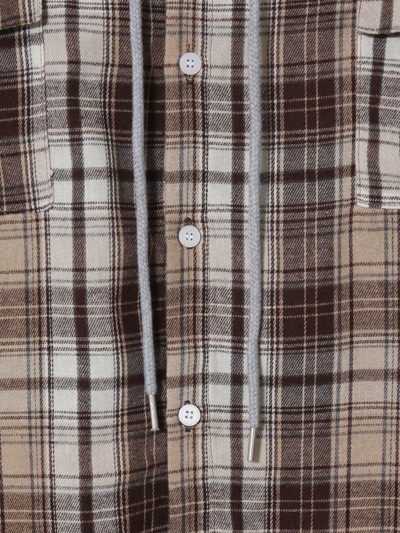 Stern Peach Check Hoodie 3C