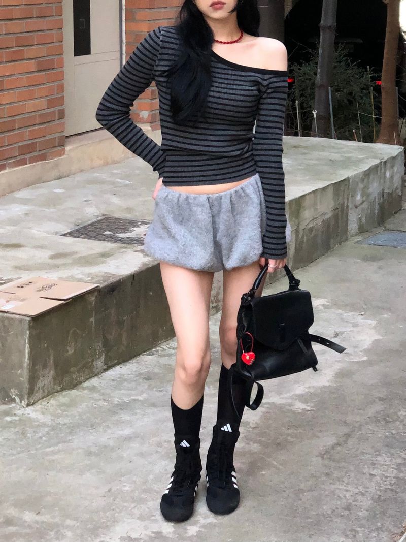 Fur Balloon Mini Shorts