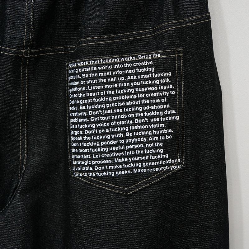 Leon Lettering Denim Pants