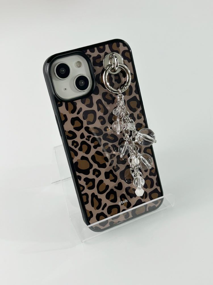 Leopard Magsafe Glass Bumper Case(Brown)
