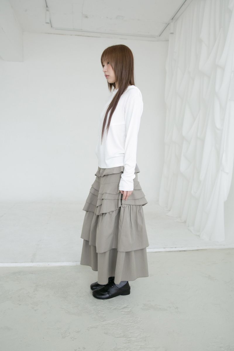 ruffle flare skirt(2colors)