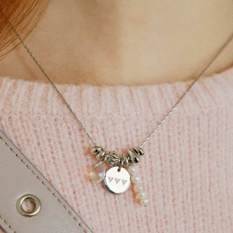 Waterdrop Pearl Logo Surgical Necklace