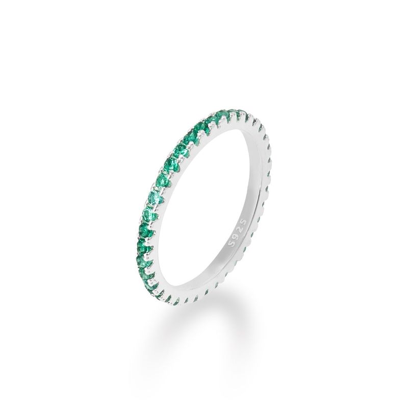 [S925] 2MM Greenery Tennis Rilng (silver)