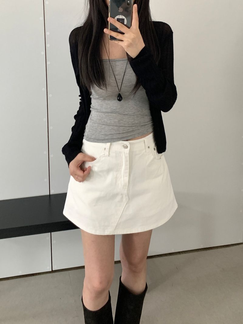 Enzo A-line Mini Skirt