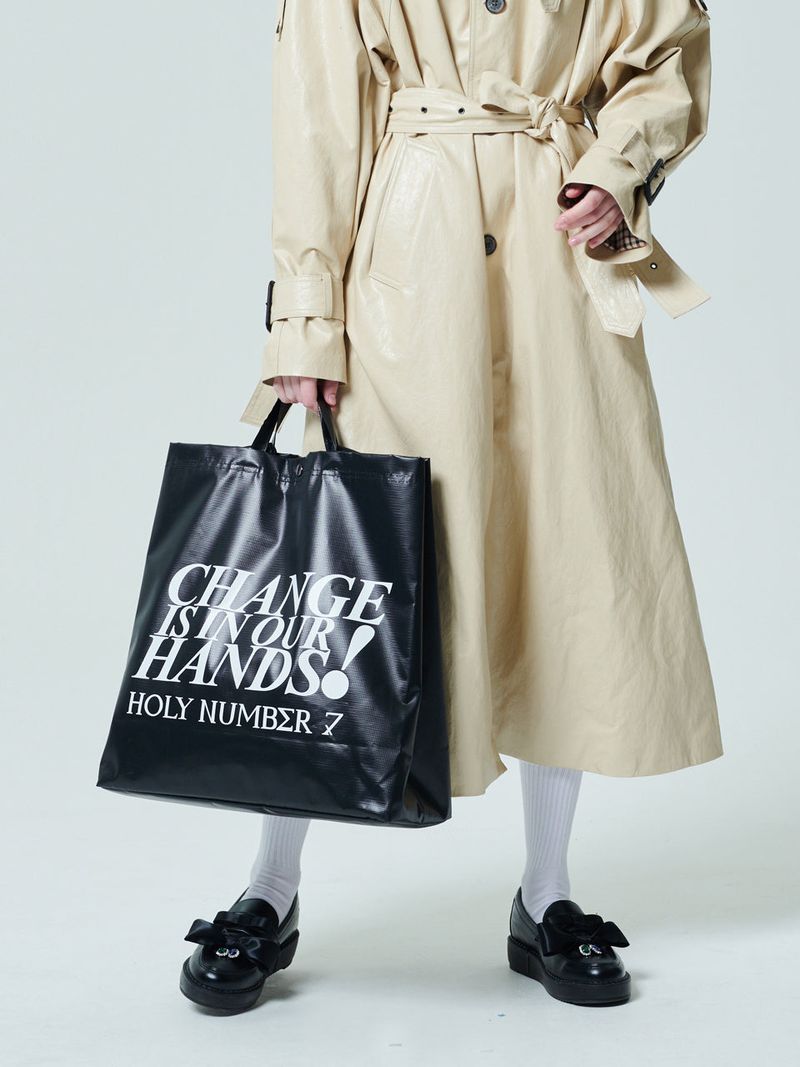 SMILE BIG SIZE SHOPPER BAG_BLACK