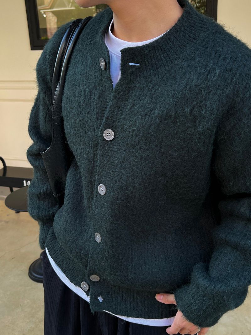 Brush wool cardigan