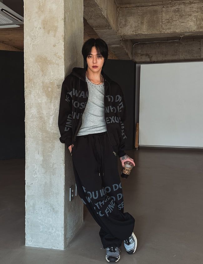 Wanted Lettering Banding Pants