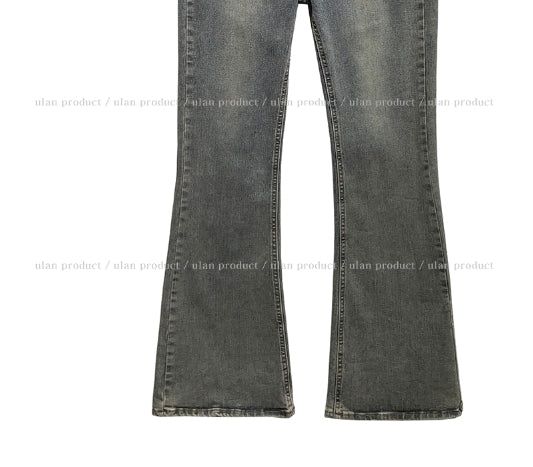 Grayish Washing Bootcut Denim Pants