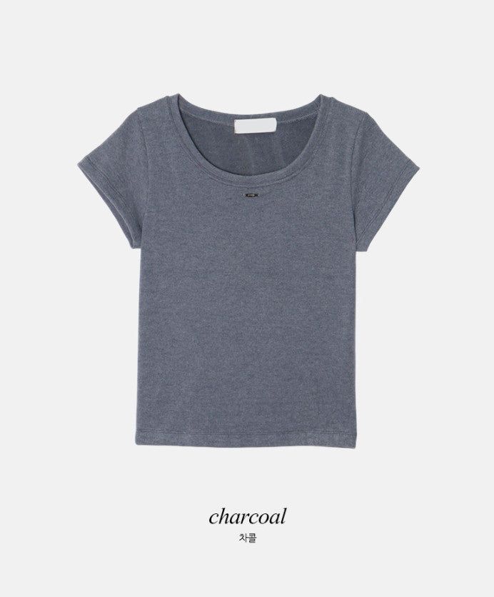 Basic U-neck Warm Pendant T-shirt (5color)