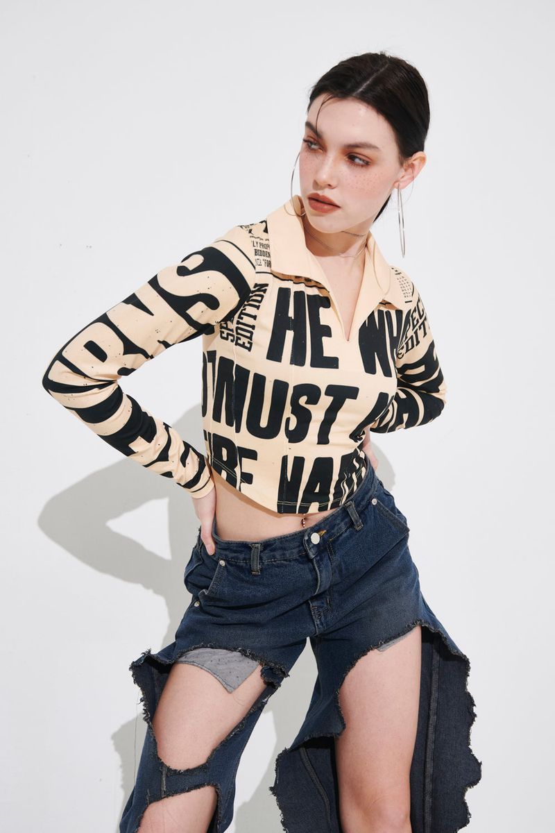 NEWS COLLAR T-SHIRT