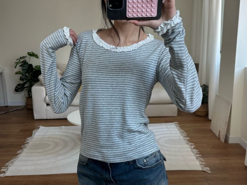 lace stripe tee