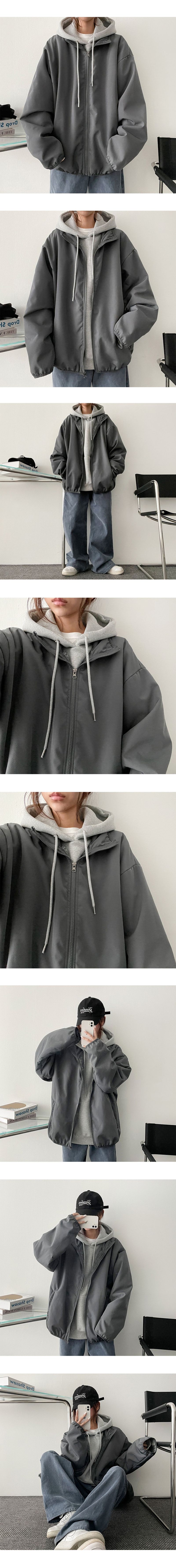 Wish Boxy Wool Lining Zip-Up Jumper