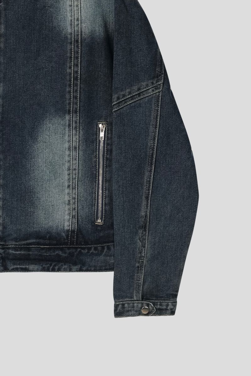 MG incision biker denim jacket (2 colors)