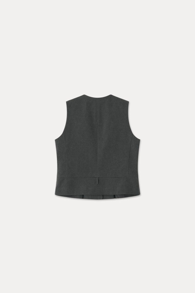 COTTON BELTED VEST_CHARCOAL