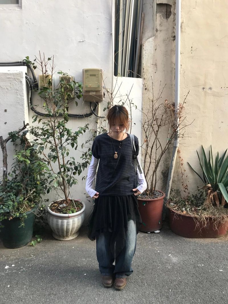 ritten check blouse