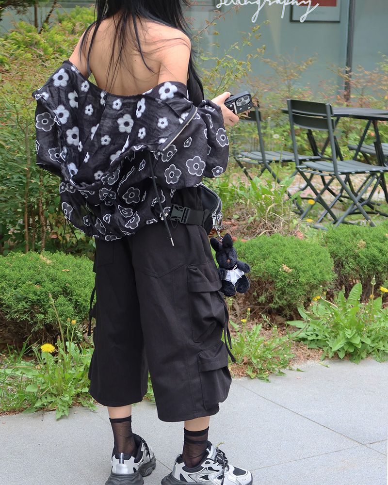 Summer Flower See-Through Windbreaker Windbreaker