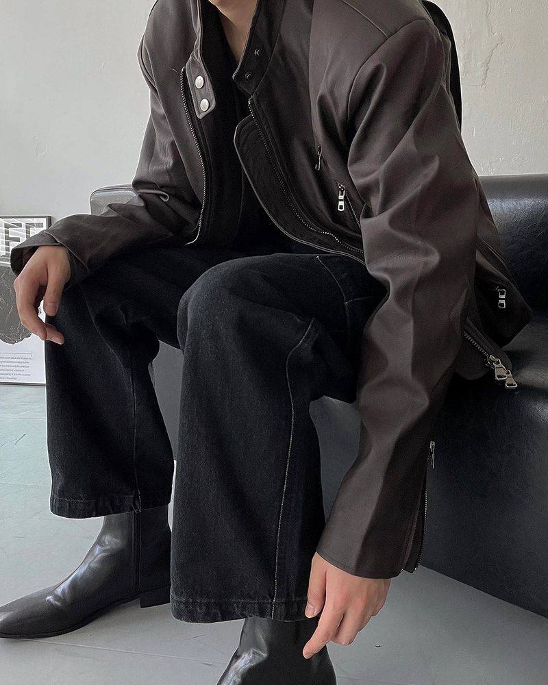OA Padded Matte Coated Leather Jacket (2 colors)